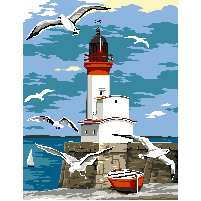 Kit Paint by numbers 50x65 Faro marino | WG1013 Main Image